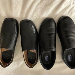Dr Scholl’s black leather closed shoes 2 pairs very good condition